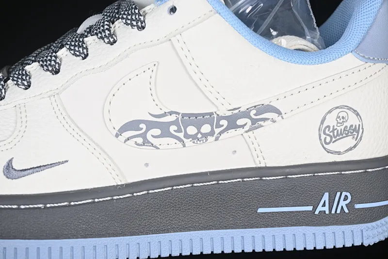 All categories Nk Air Force 1 Air Force series Nk Air Force 1 Low Air Force low-top Nike Air Force 1'07 Low Stusi co-branded skull beige gray blue Air Force 1 low-top casual sneakers QW5606-267